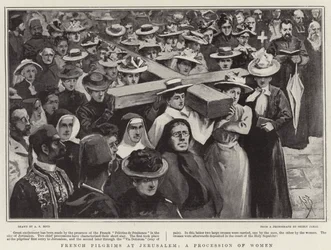 French Pilgrims at Jerusalem, a Procession of Women